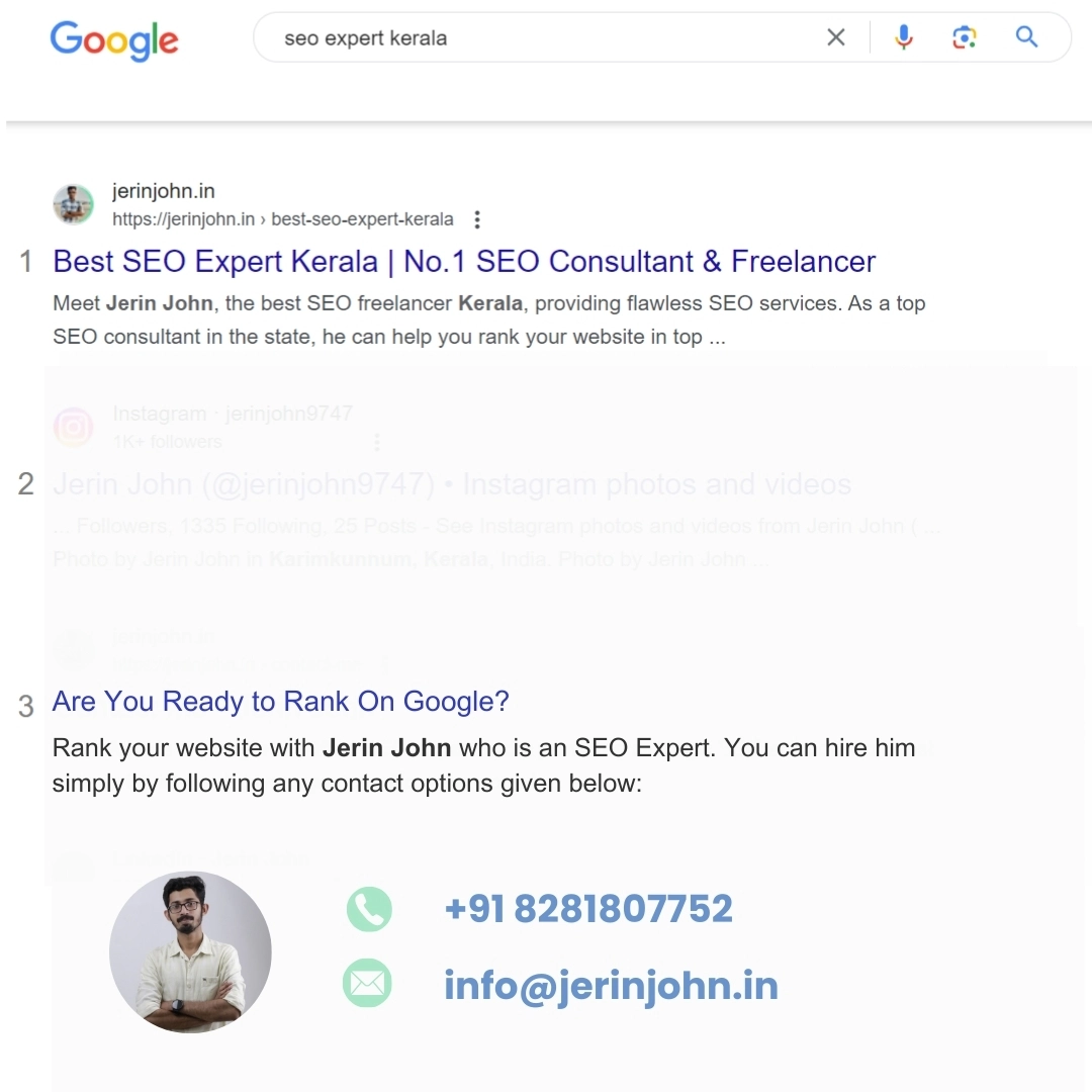 Jerin john is the no.1 professional seo expert in kerala